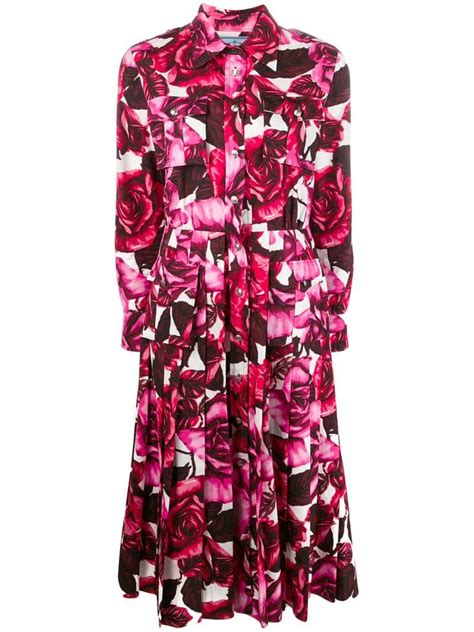 Prada Rose Print Dress 